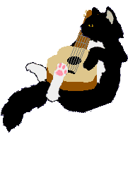 a cat playing a guitar